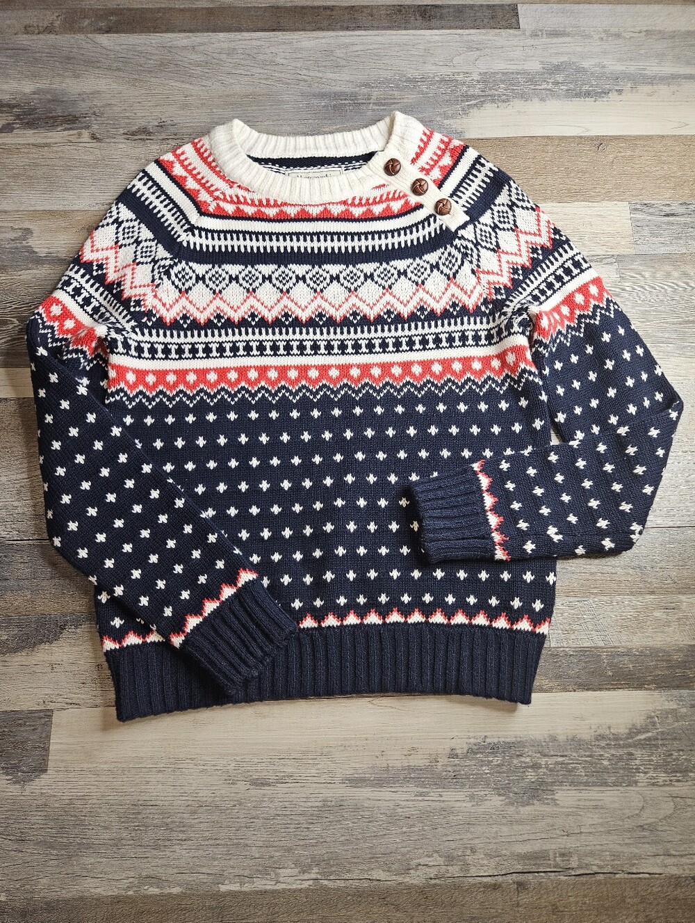 Abercrombie & Fitch Sweater Small Blue Red